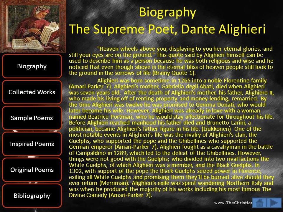 Dante Alighieri Biography Poems Facts dante inferno resumo